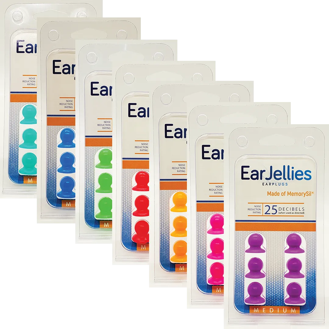 10 Packages of EarJellies Earplugs - Various Colors