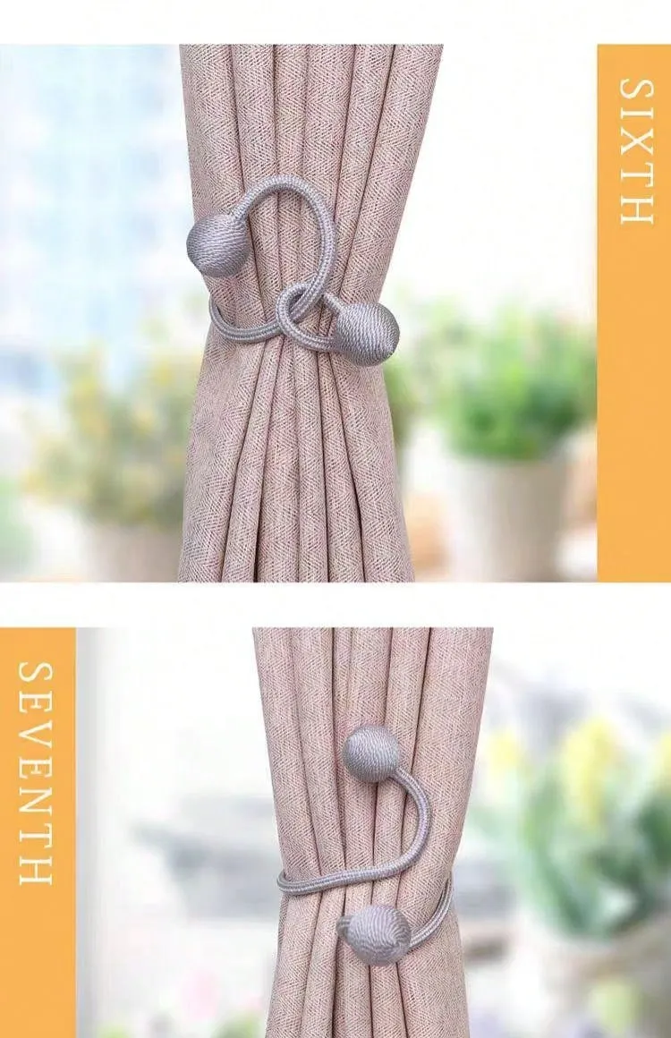 1pc Gray Creative & Minimalist Curtain Tieback, No-Drill Easy-To-Use Curtain Holder