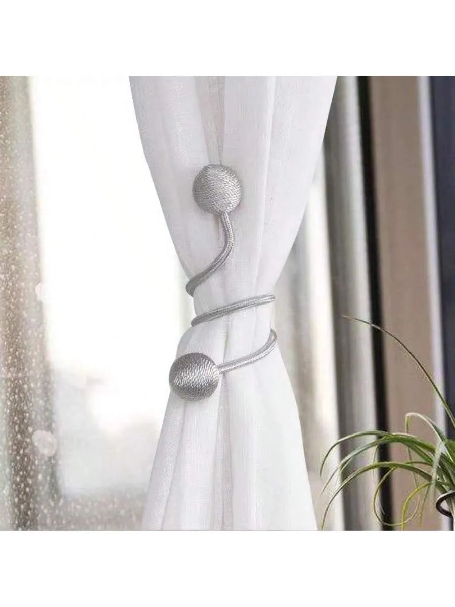 1pc Gray Creative & Minimalist Curtain Tieback, No-Drill Easy-To-Use Curtain Holder