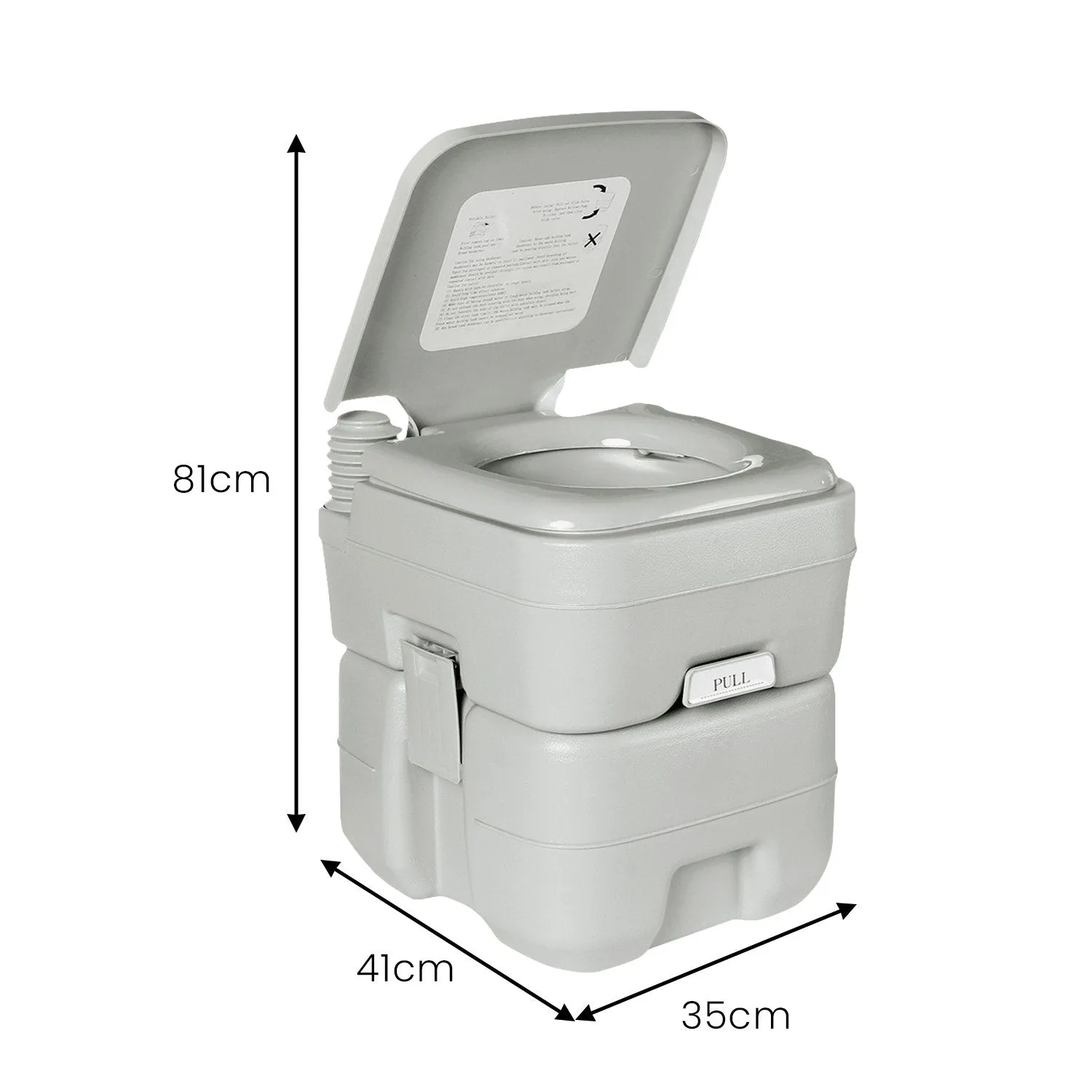 20L Press Flush Camping Toilet, Durable PE ABS - Wallaroo