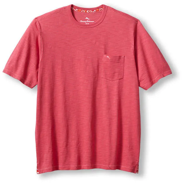 Bali Beach Short Sleeve Crew in Raspberry Wine