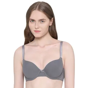 BASICS Zoe Padded Wired 3/4th Cup Everyday Wear Comfort Fit T-shirt Bra - Grey