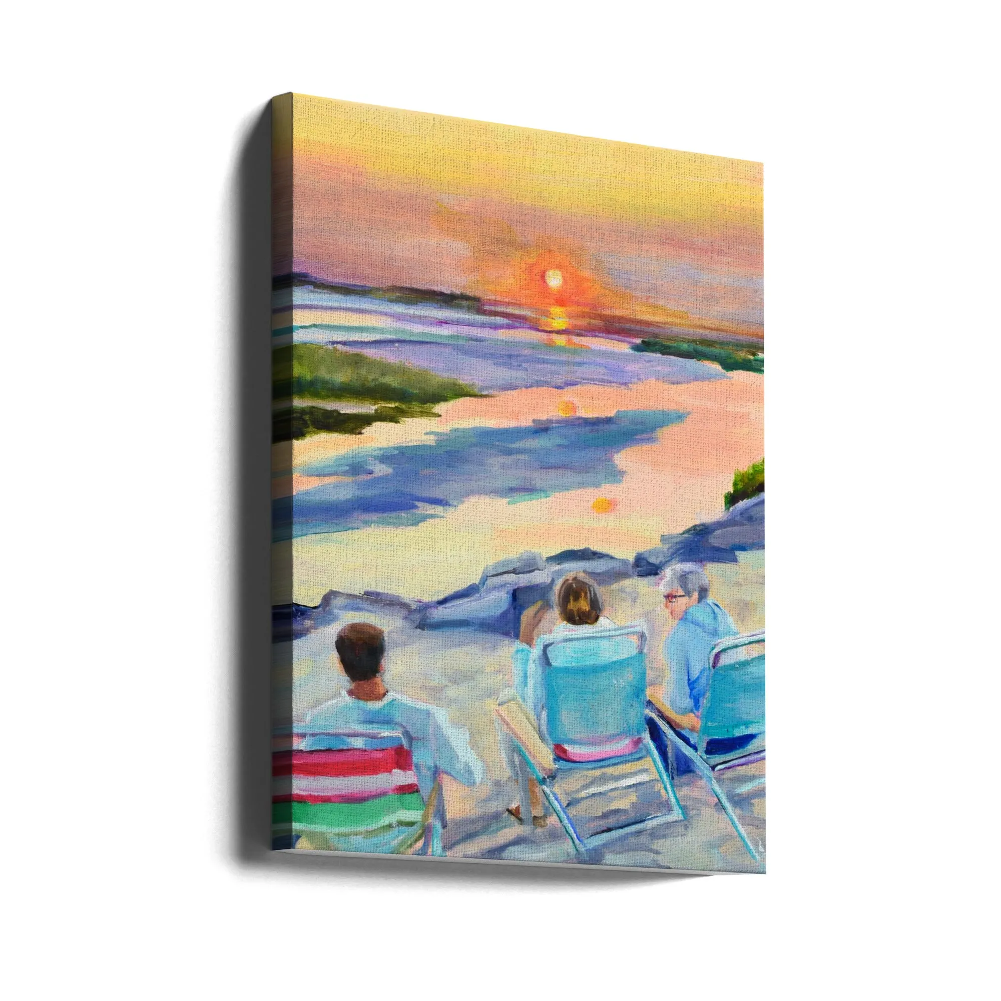 Beach People - Stretched Canvas, Poster or Fine Art Print