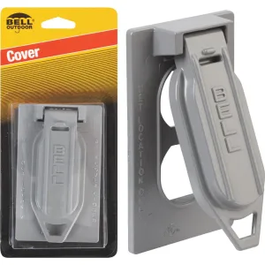 Bell Vertical Duplex Receptacle Aluminum Gray Weatherproof Outdoor Outlet Cover