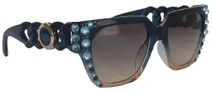 Belleville, BLING Line Bifocal (Clear On Top) Reading Sunglasses for Women OR Non-Bifocal Readers Sunglasses (Aquamarine w Montana) NY Fifth Avenue