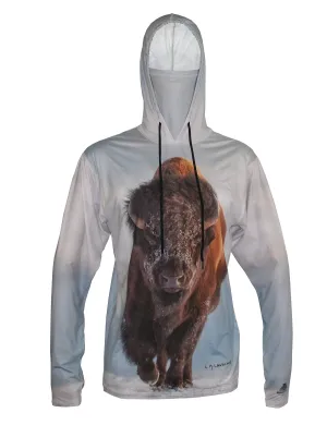 Bison Sun Protective Wildlife Graphic Hoodie