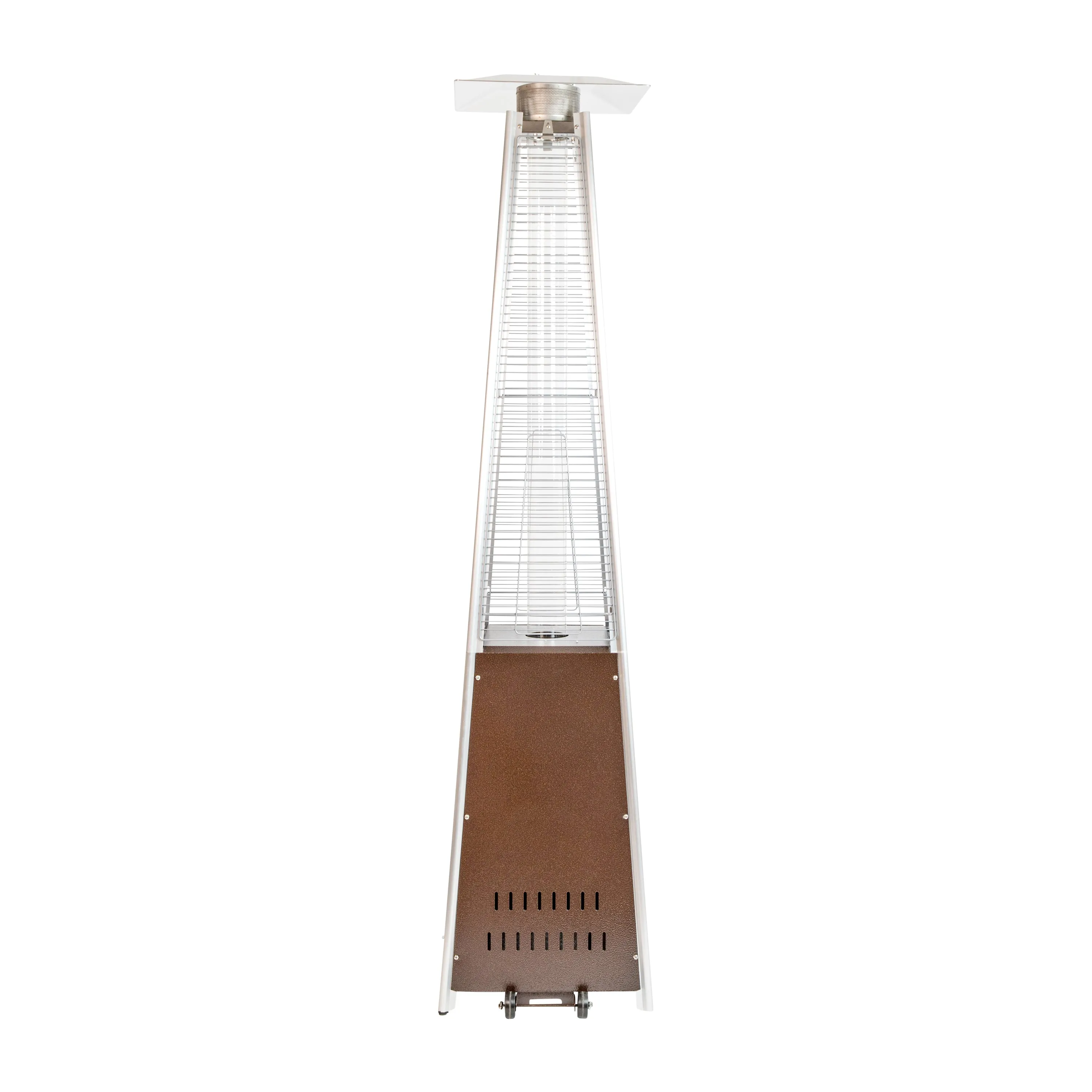 Blaise Stainless Steel Outdoor Pyramid Propane Patio Heater with Wheels - 42,000 BTU