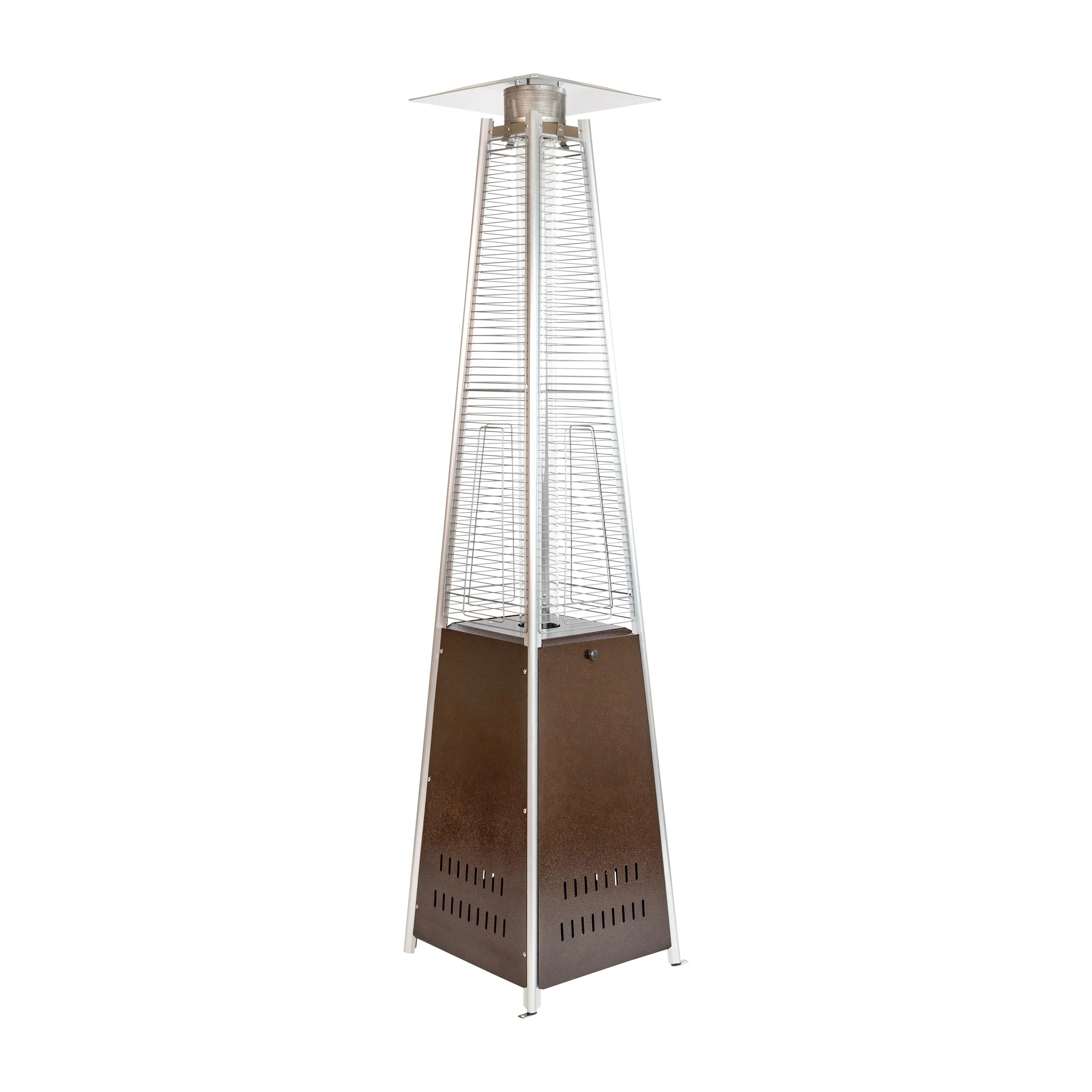 Blaise Stainless Steel Outdoor Pyramid Propane Patio Heater with Wheels - 42,000 BTU