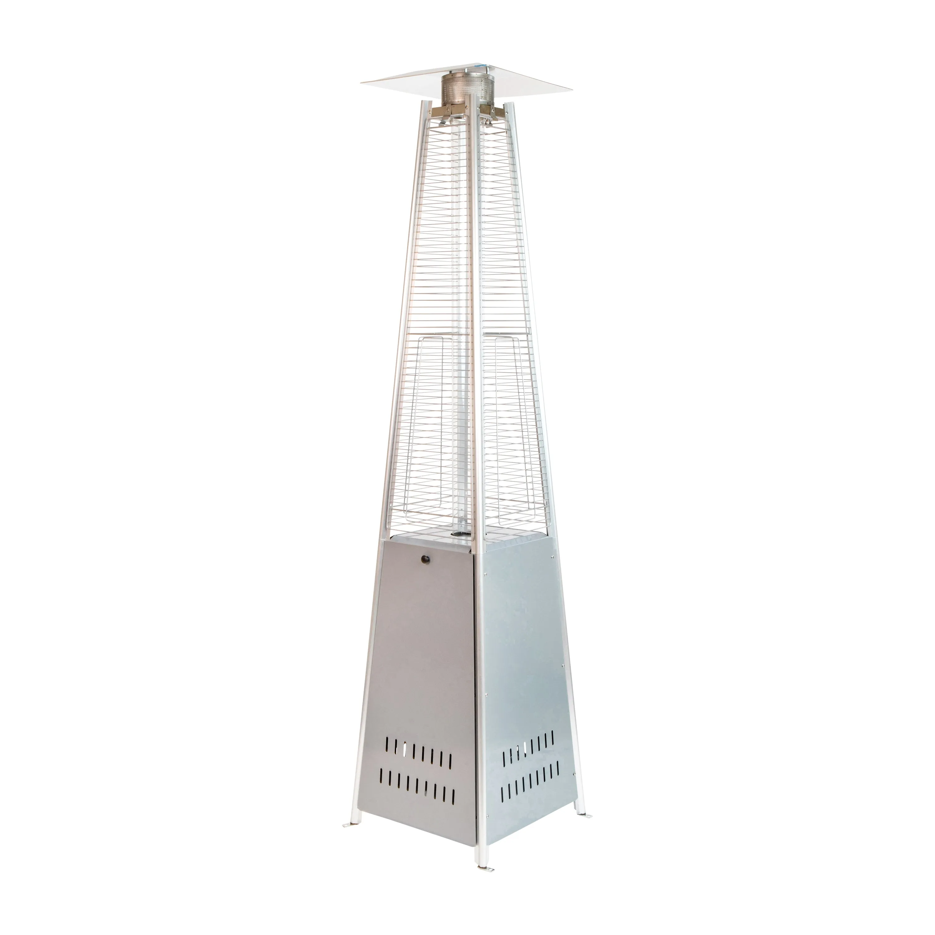 Blaise Stainless Steel Outdoor Pyramid Propane Patio Heater with Wheels - 42,000 BTU