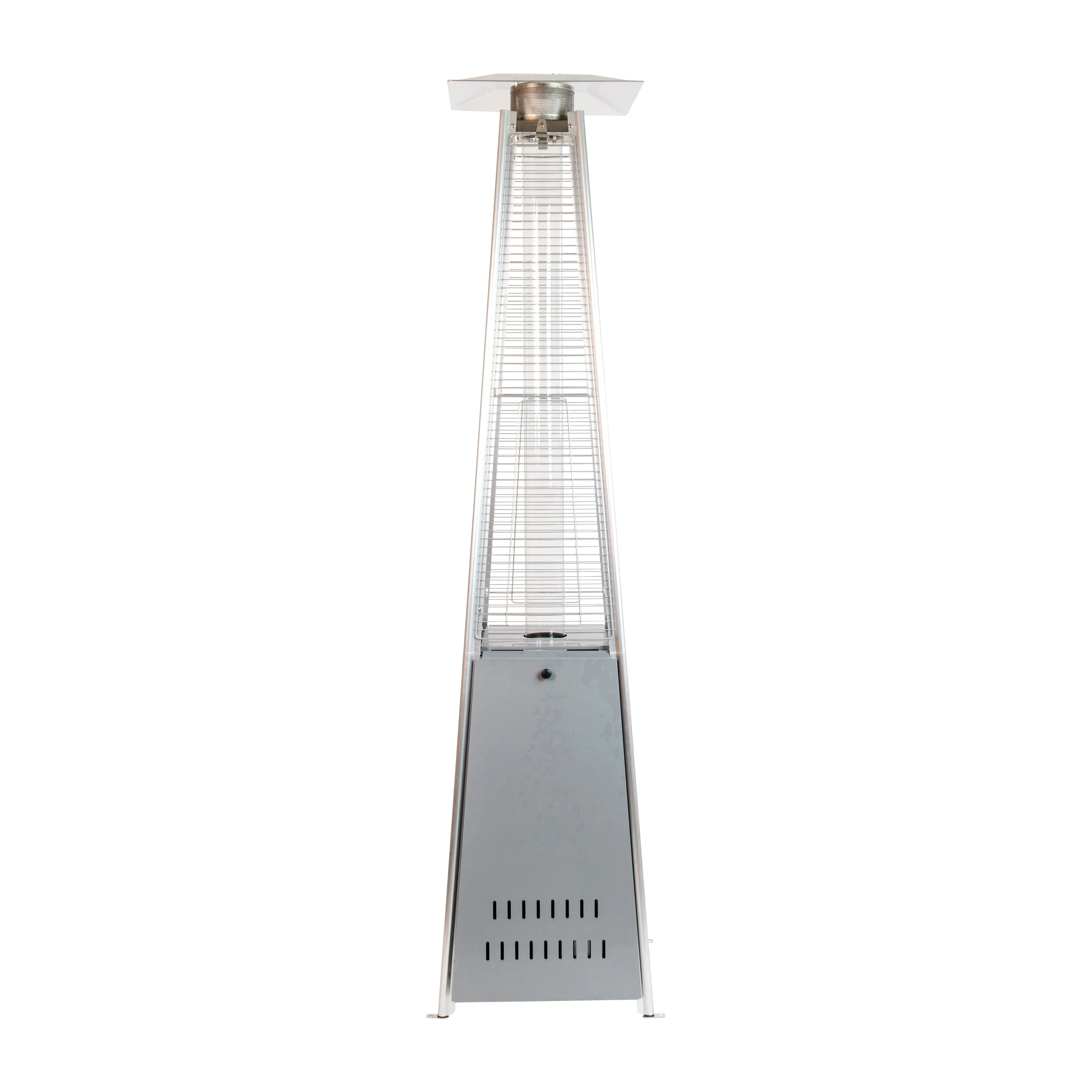 Blaise Stainless Steel Outdoor Pyramid Propane Patio Heater with Wheels - 42,000 BTU