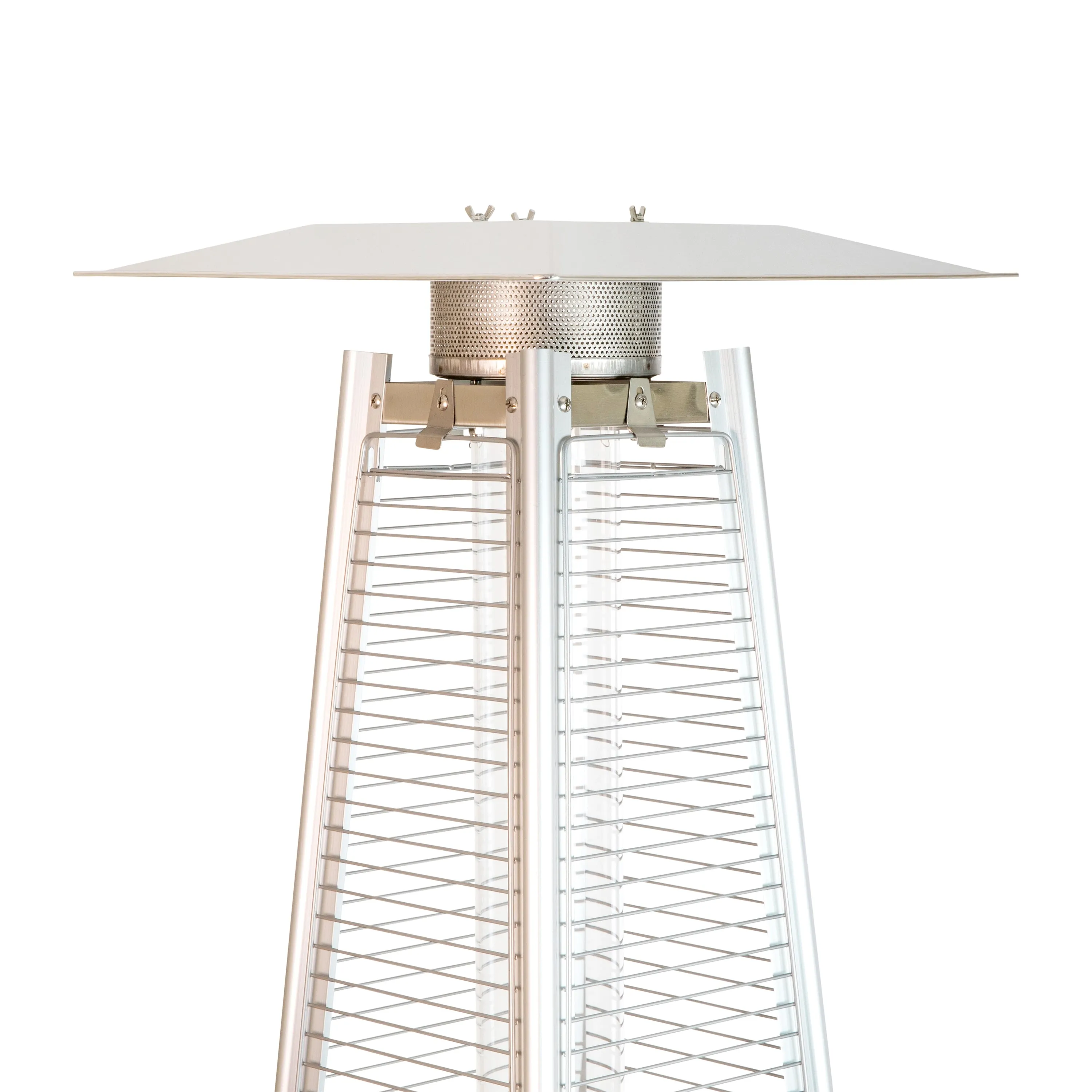 Blaise Stainless Steel Outdoor Pyramid Propane Patio Heater with Wheels - 42,000 BTU