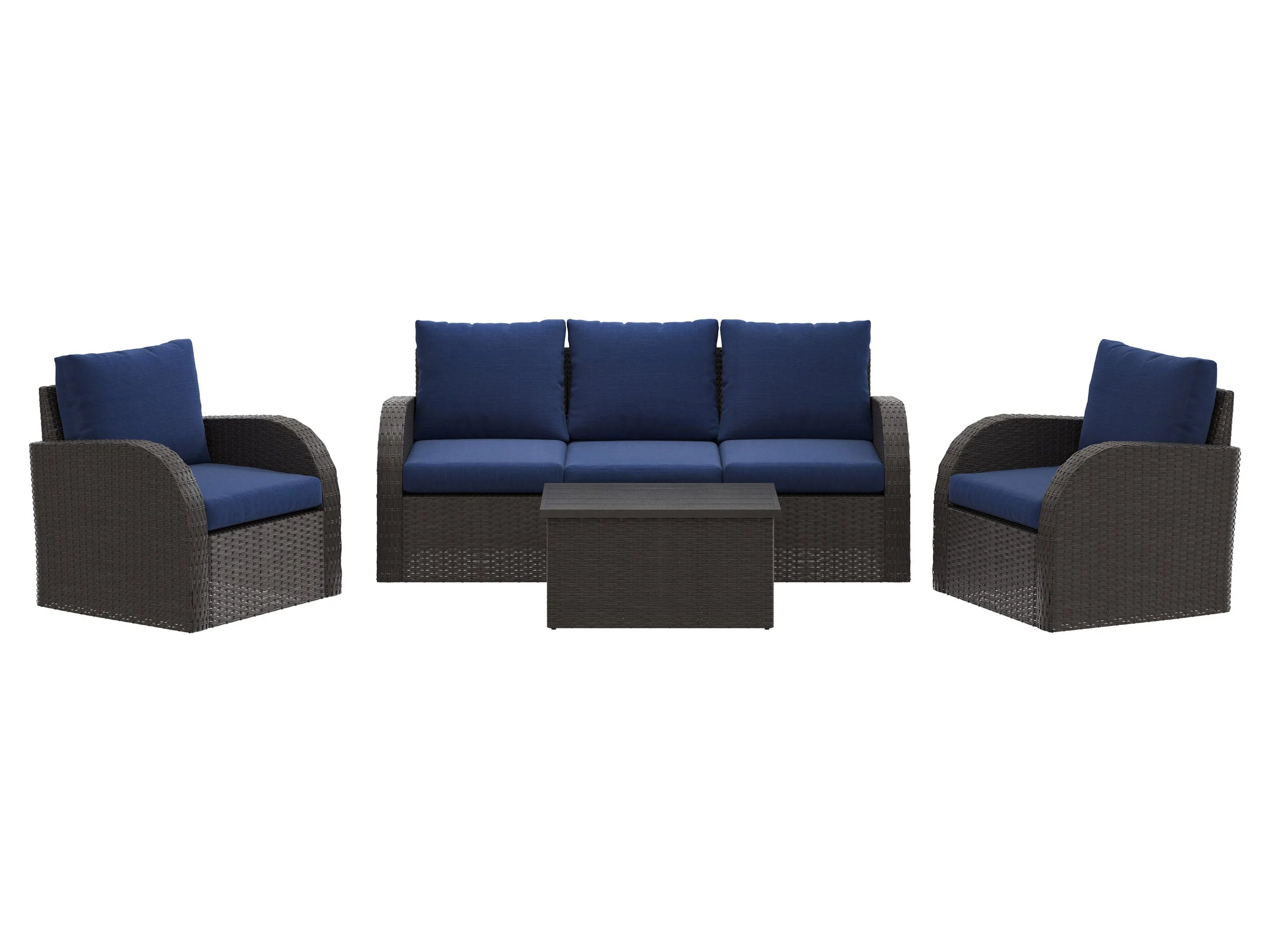 Blue 6pc Outdoor Sofa Set