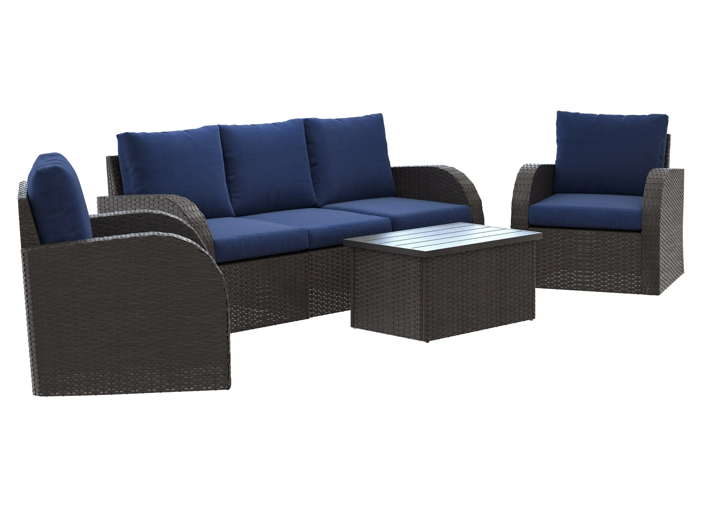 Blue 6pc Outdoor Sofa Set