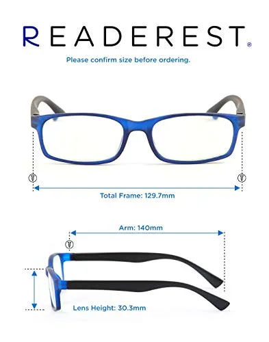 Blue-Light-Blocking-Reading-Glasses-Blue-Black-0-00-Magnification-Computer-Glasses