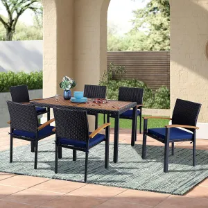 Blue Outdoor Patio Dining Set