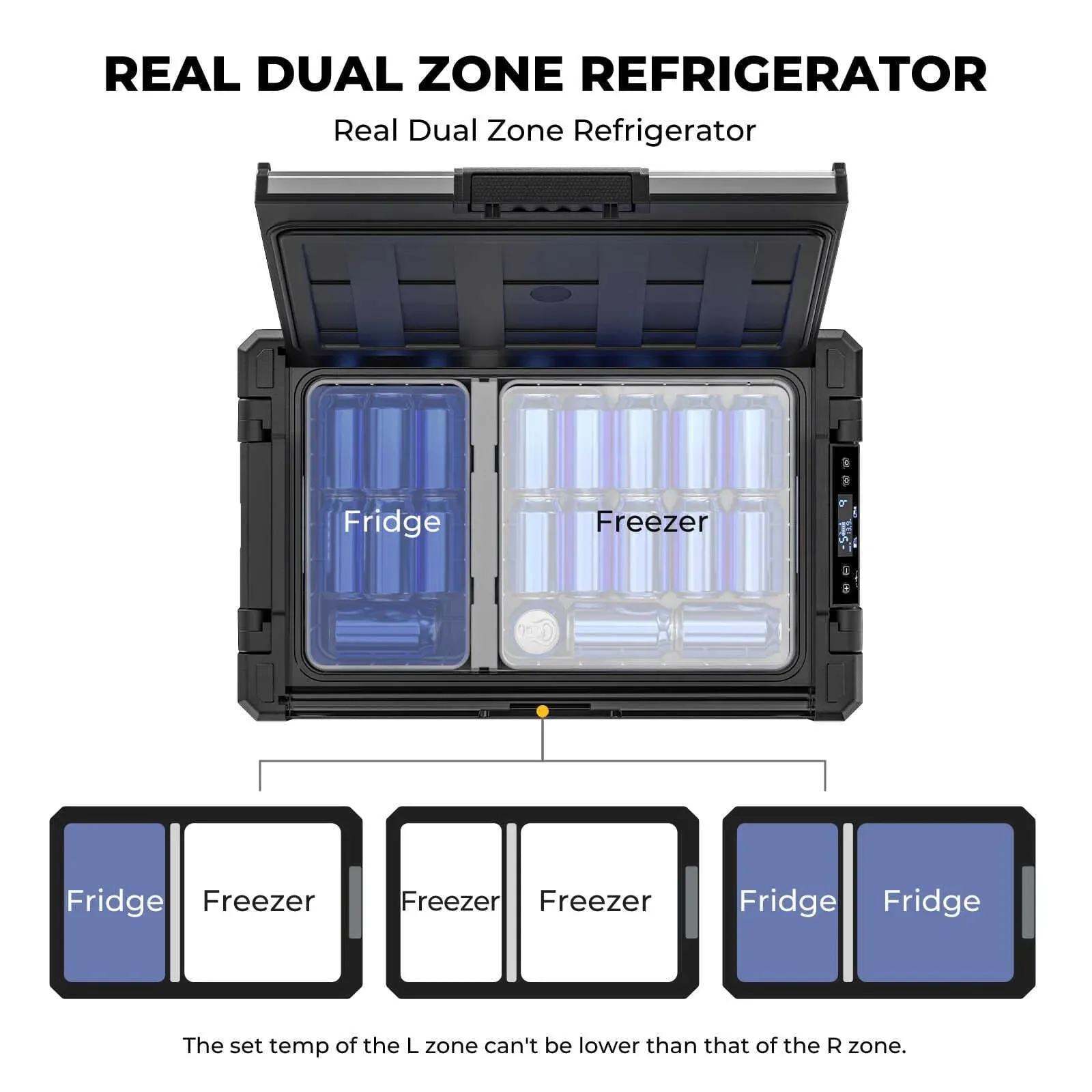 BougeRV Rocky 41QT Refrigerator Portable Dual Zone 12V New