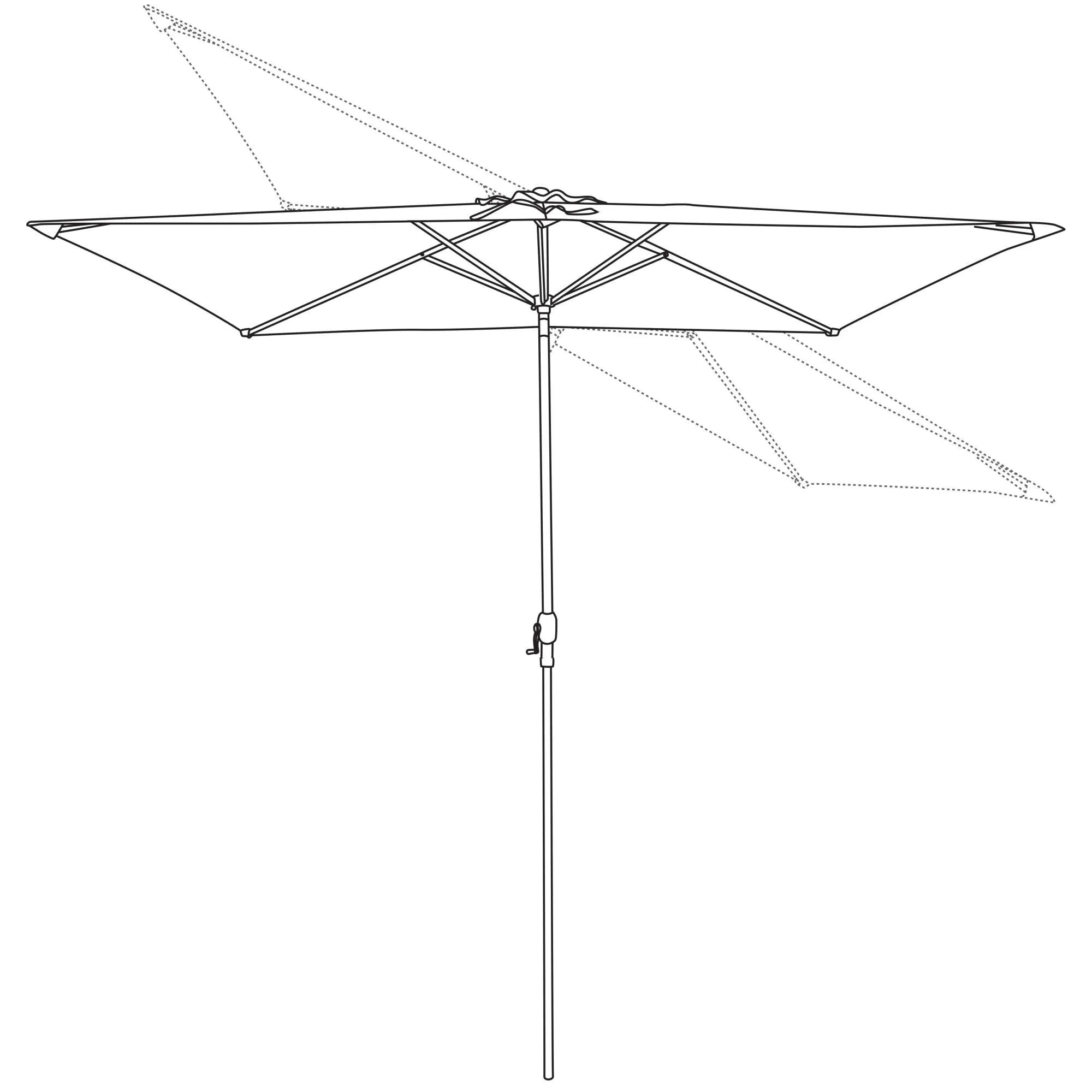 Caspian 8-ft x 10-ft Rectangular Market Umbrella with Olefin Canopy