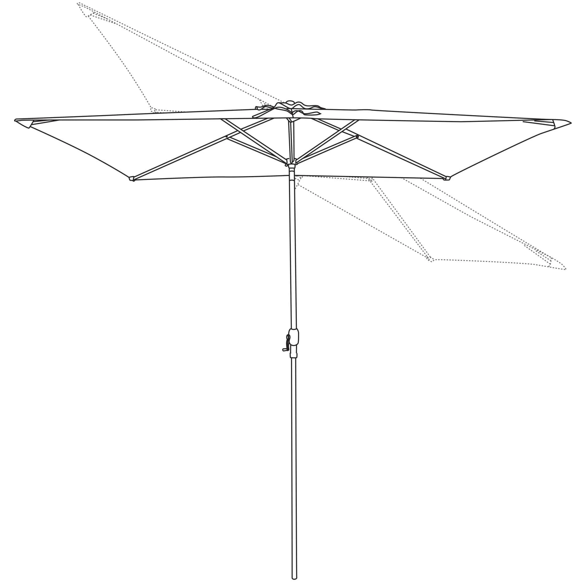 Caspian 8-ft x 10-ft Rectangular Market Umbrella with Olefin Canopy