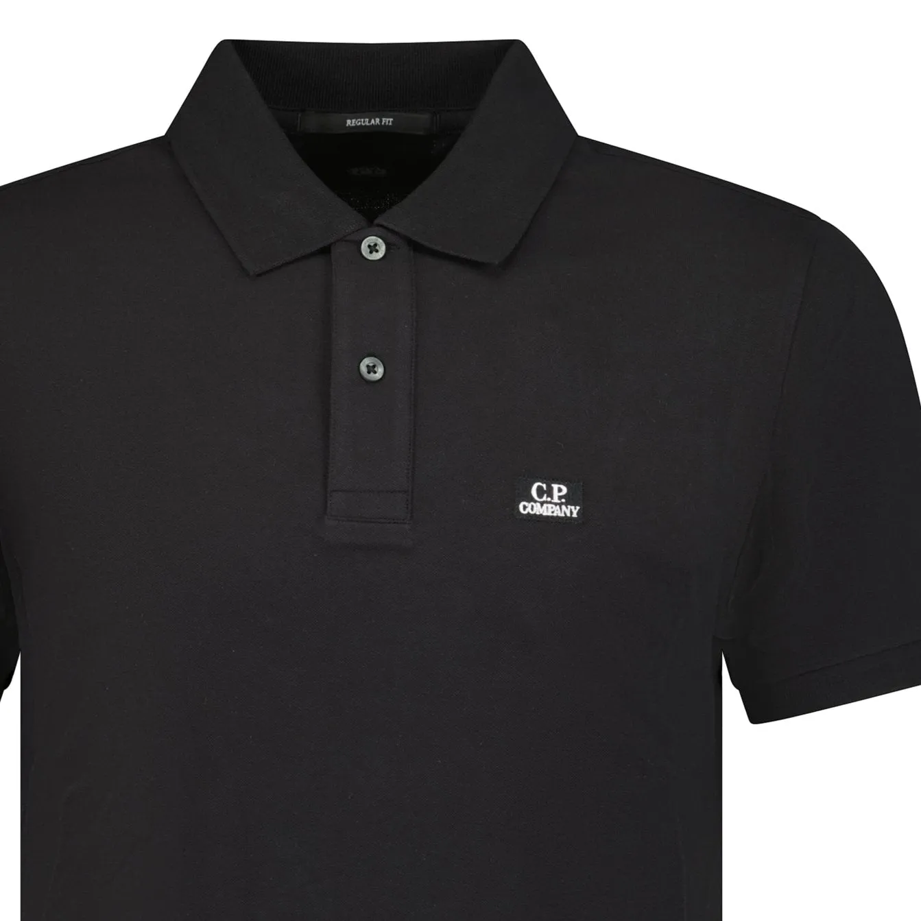 CP COMPANY Short Sleeve Stitch Logo Polo-Shirt Black