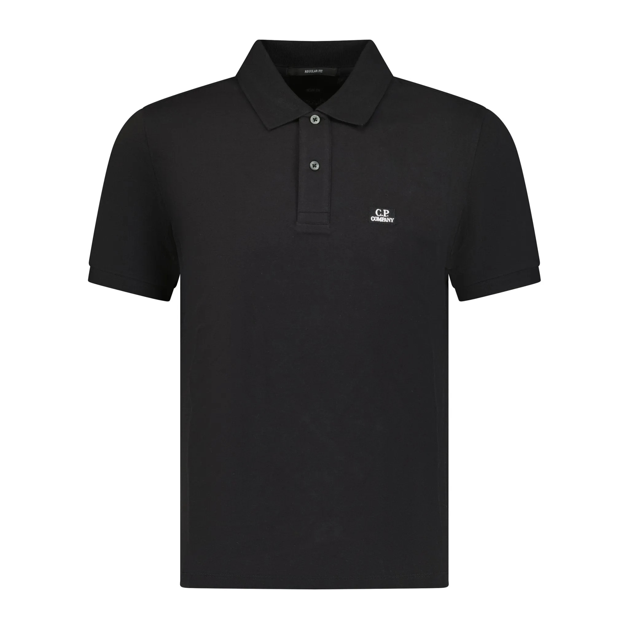 CP COMPANY Short Sleeve Stitch Logo Polo-Shirt Black