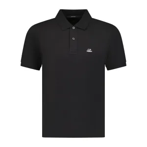 CP COMPANY Short Sleeve Stitch Logo Polo-Shirt Black