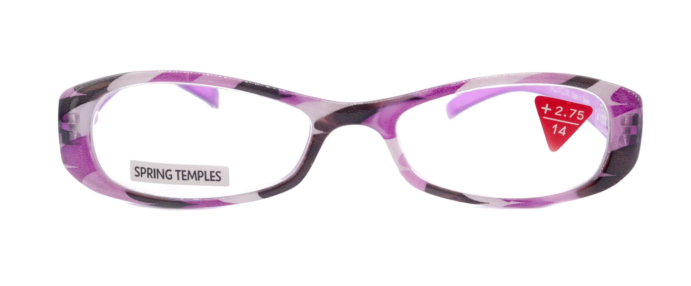 Dashing Stripes, (Premium) Reading Glasses High End Reader  1.25.. 3.25 Magnifying, Rectangular (Purple) Optical Frame. NY Fifth Avenue