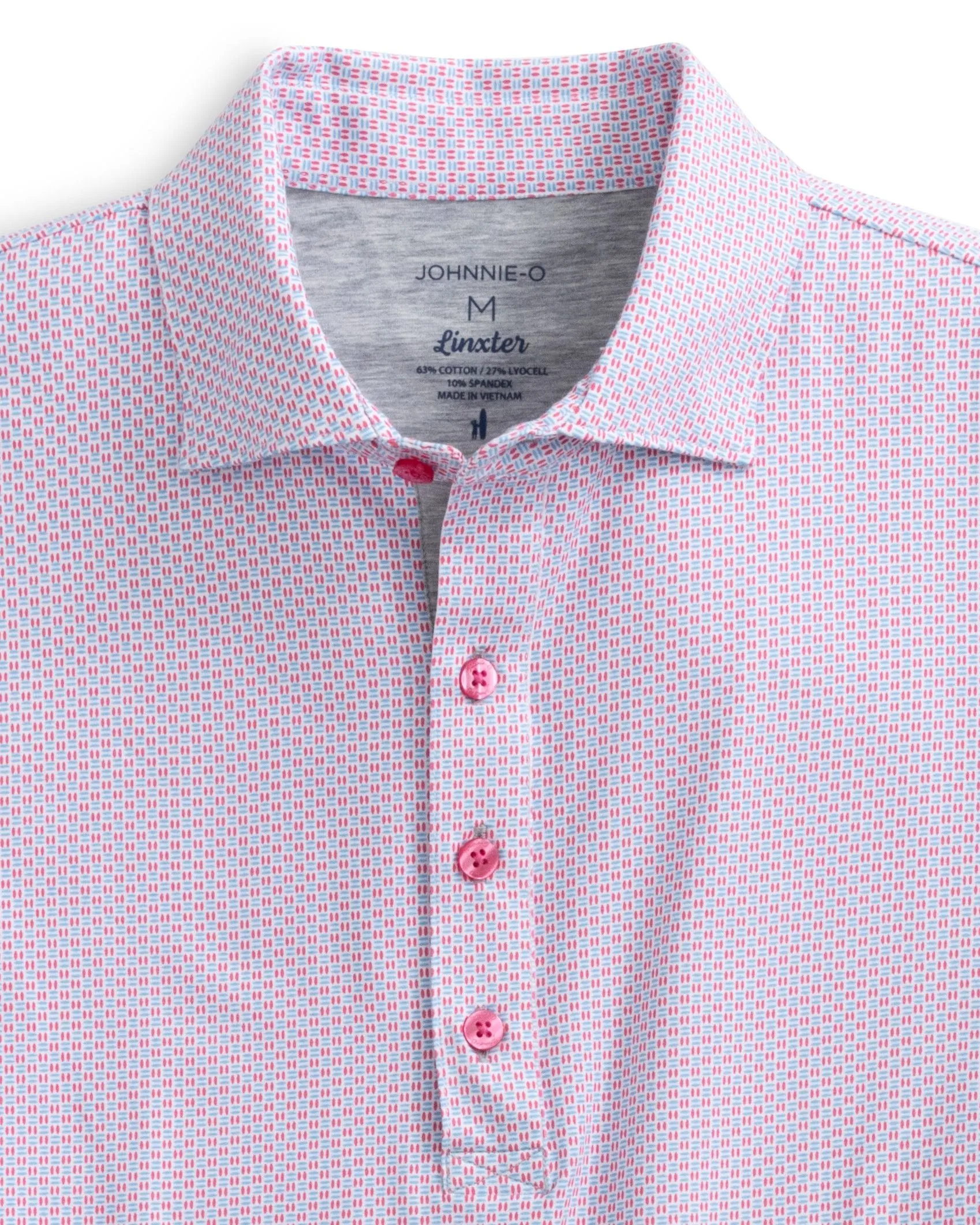 Elliott Printed Linxter Cotton Performance Polo - Dahlia