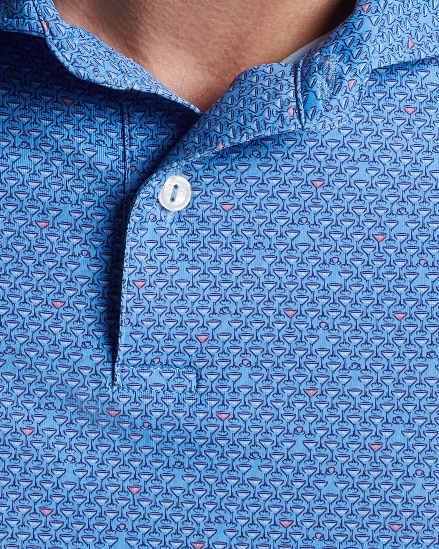 ESPRESSO MARTINIS PERFORMANCE JERSEY POLO - TAHOE BLUE