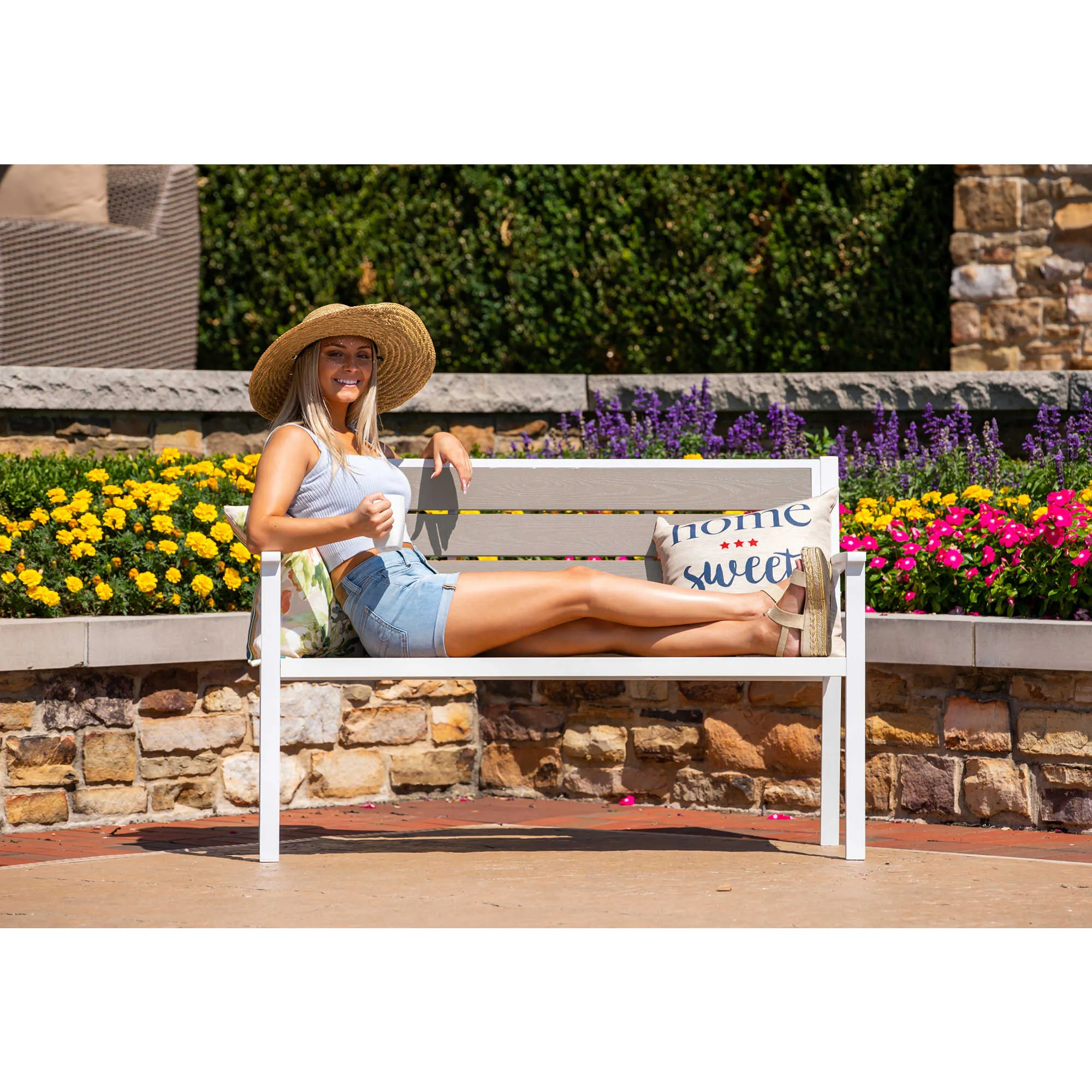 Ez-Care Tek-Wood™ Steel Patio Bench