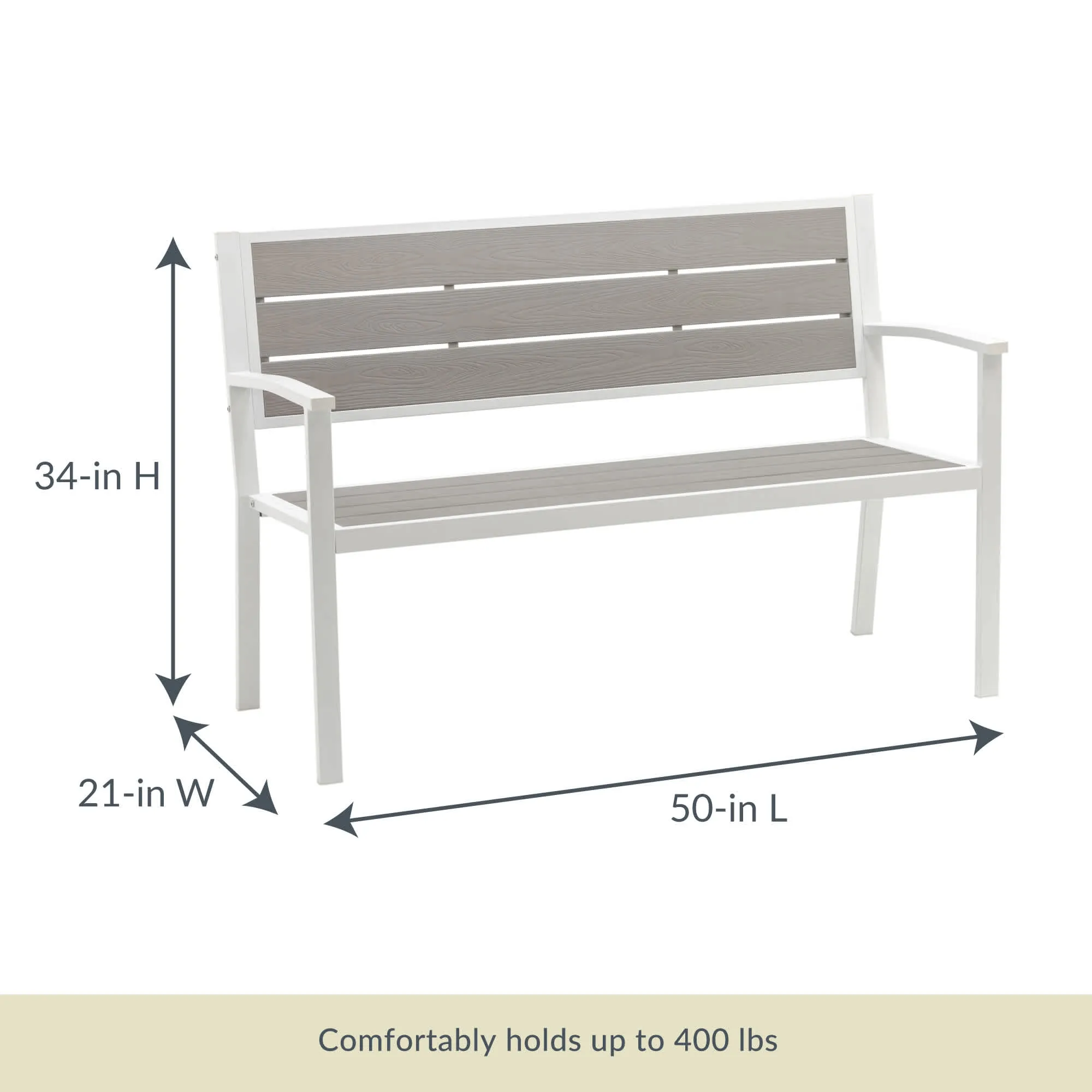 Ez-Care Tek-Wood™ Steel Patio Bench