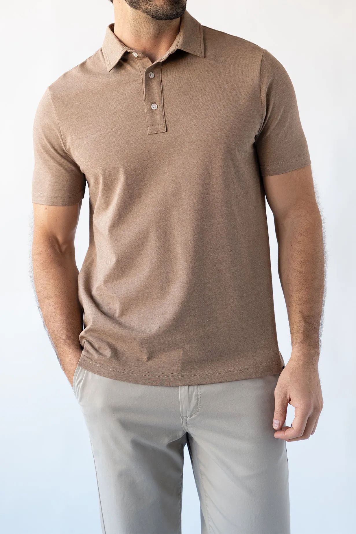 Feeder Stripe Polo - Nature Tan