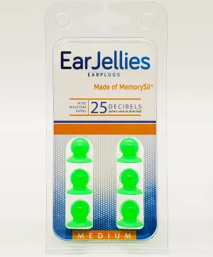 Fluorescent Green EarJellies Earplugs - 3 Pairs