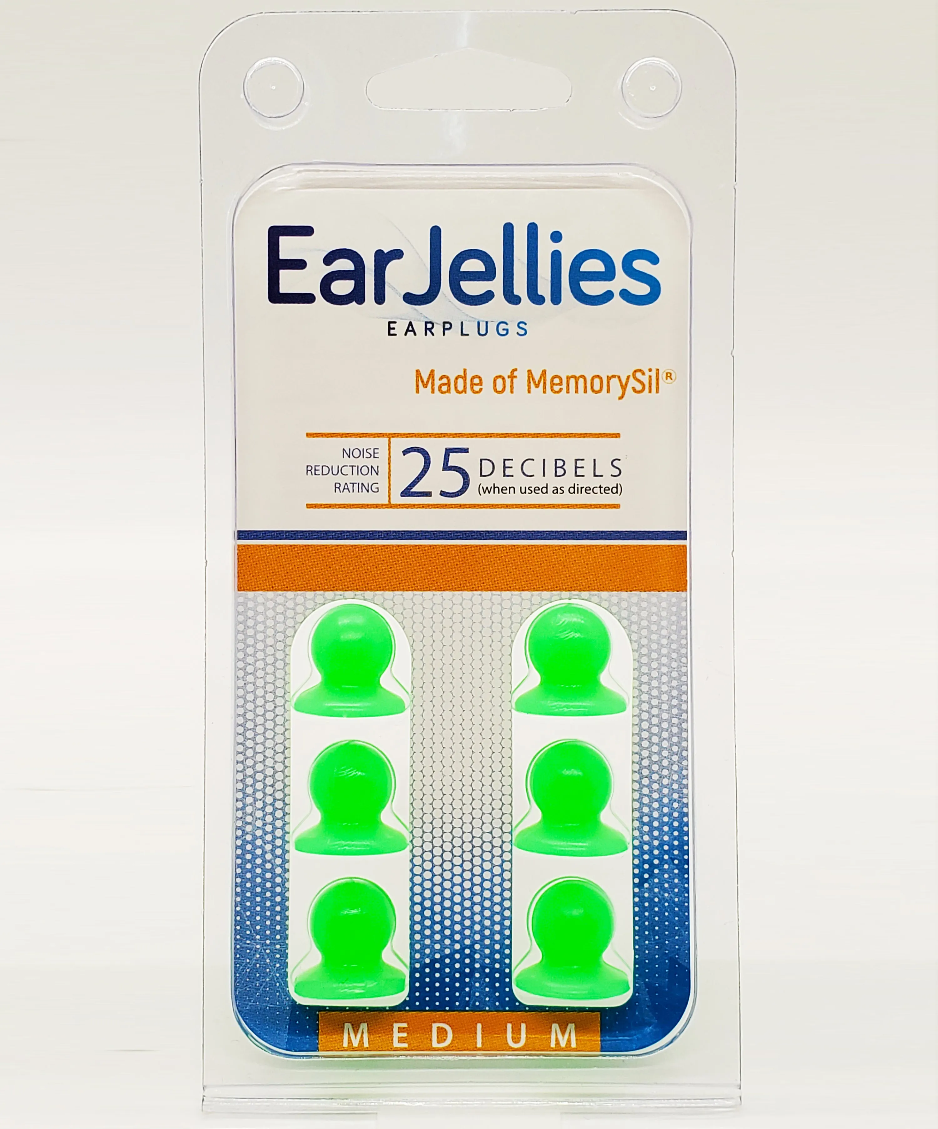 Fluorescent Green EarJellies Earplugs - 3 Pairs