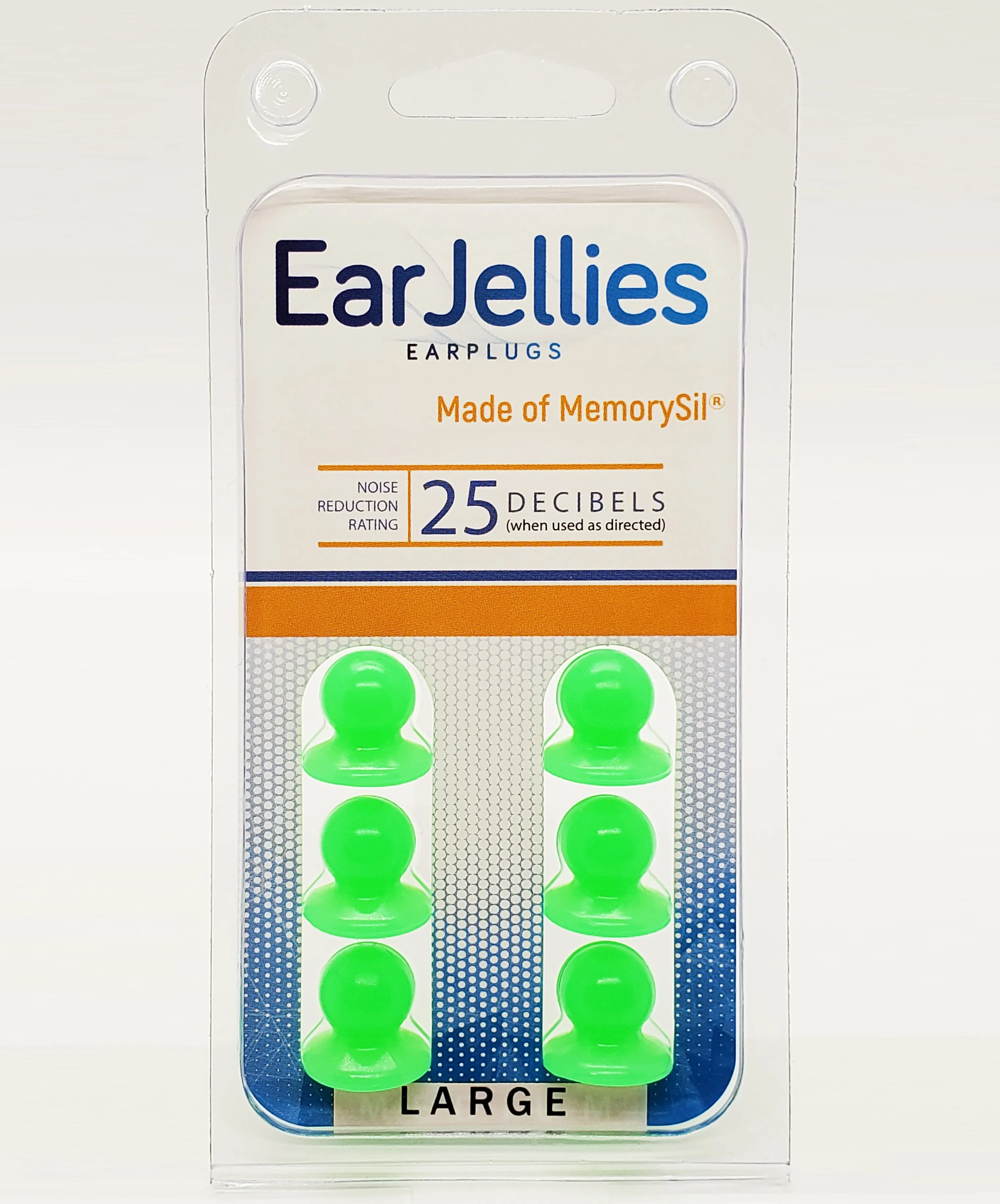 Fluorescent Green EarJellies Earplugs - 3 Pairs