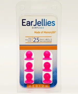 Fluorescent Magenta EarJellies Earplugs - 3 Pairs