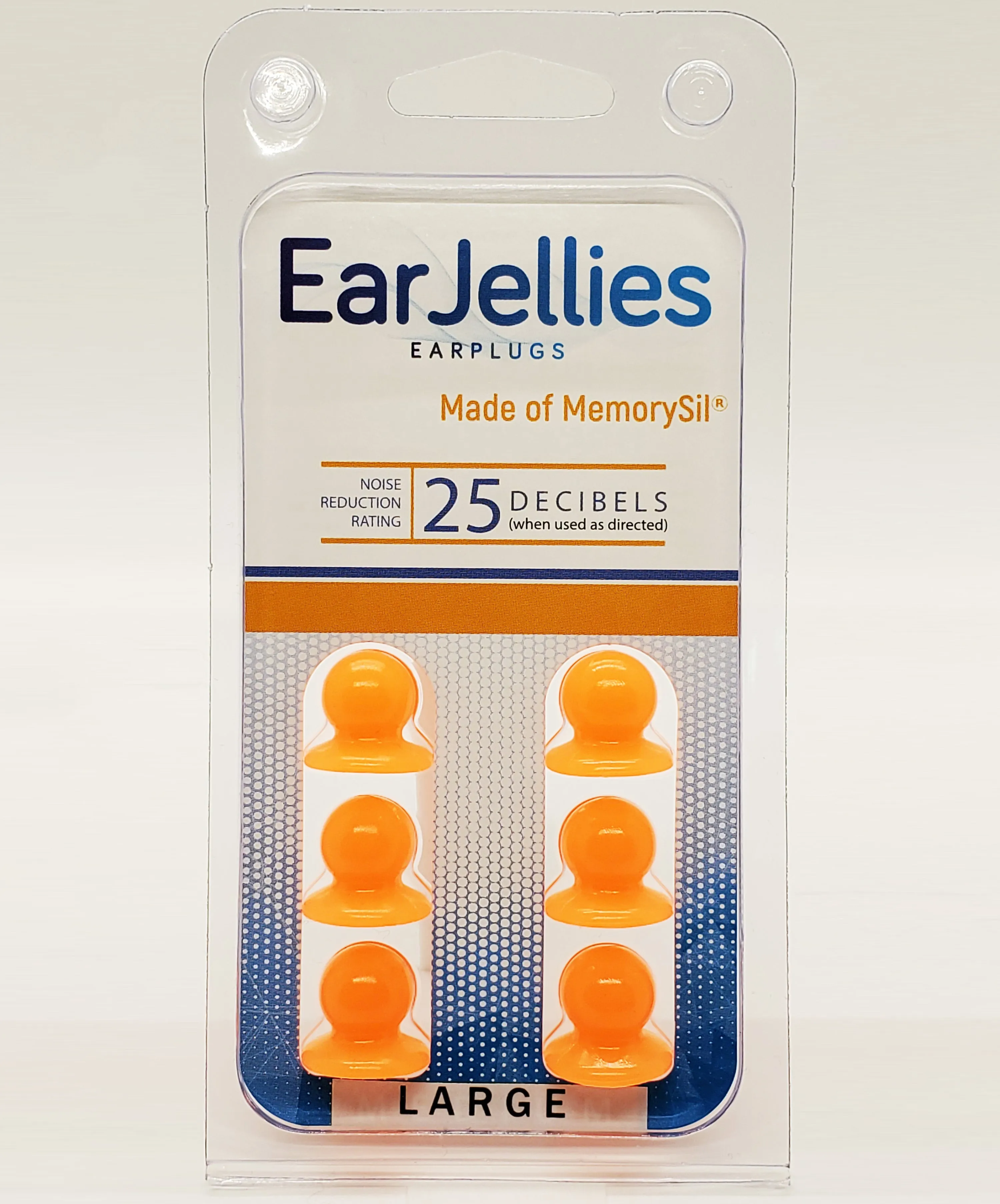 Fluorescent Orange EarJellies Earplugs - 3 Pairs