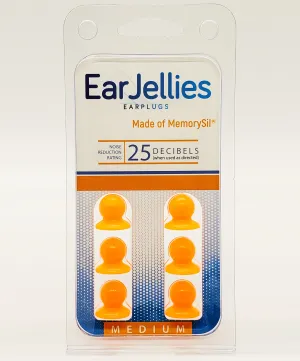 Fluorescent Orange EarJellies Earplugs - 3 Pairs