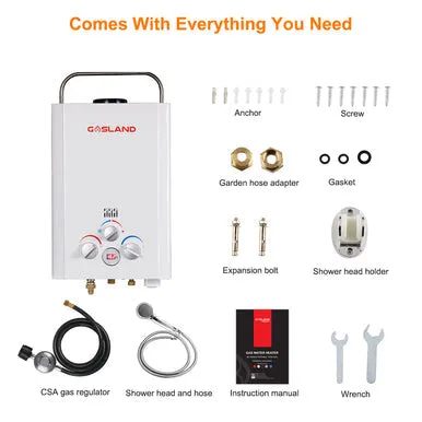 Gasland Outdoor Portable Tankless Water Heater - 1.58GPM 6L