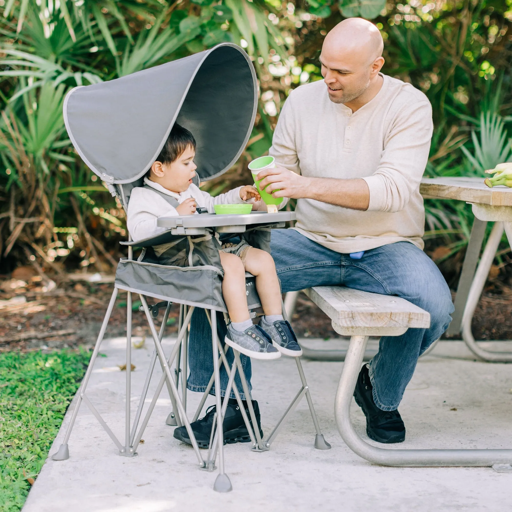 Go With Me® Uplift Deluxe Portable High Chair with Canopy- Grey