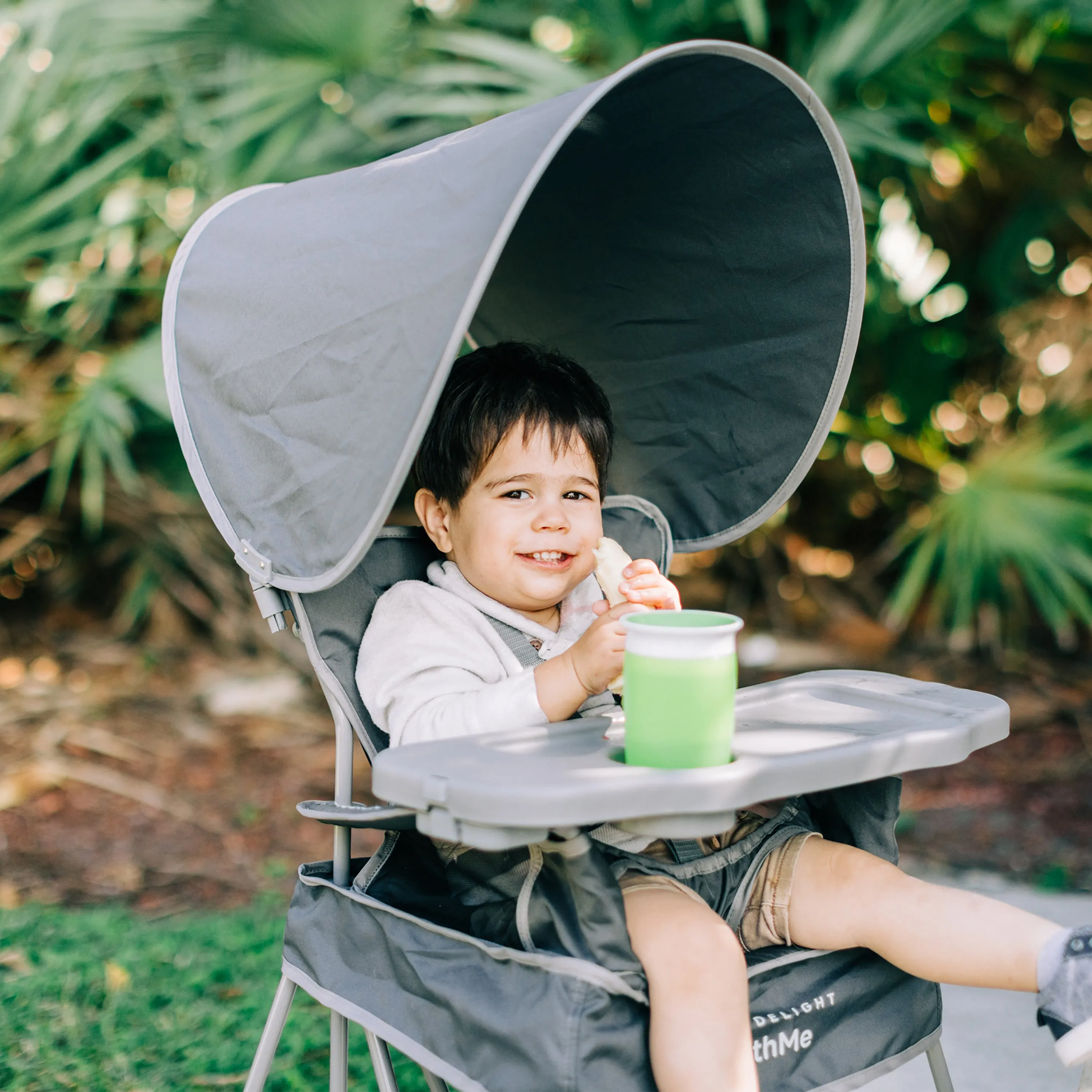 Go With Me® Uplift Deluxe Portable High Chair with Canopy- Grey