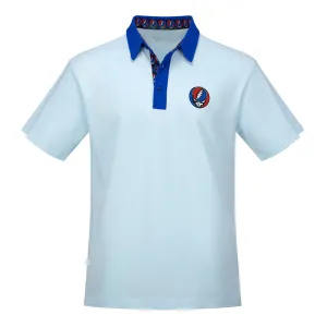 Grateful Dead | Pique Polo | Light Blue with Stealie