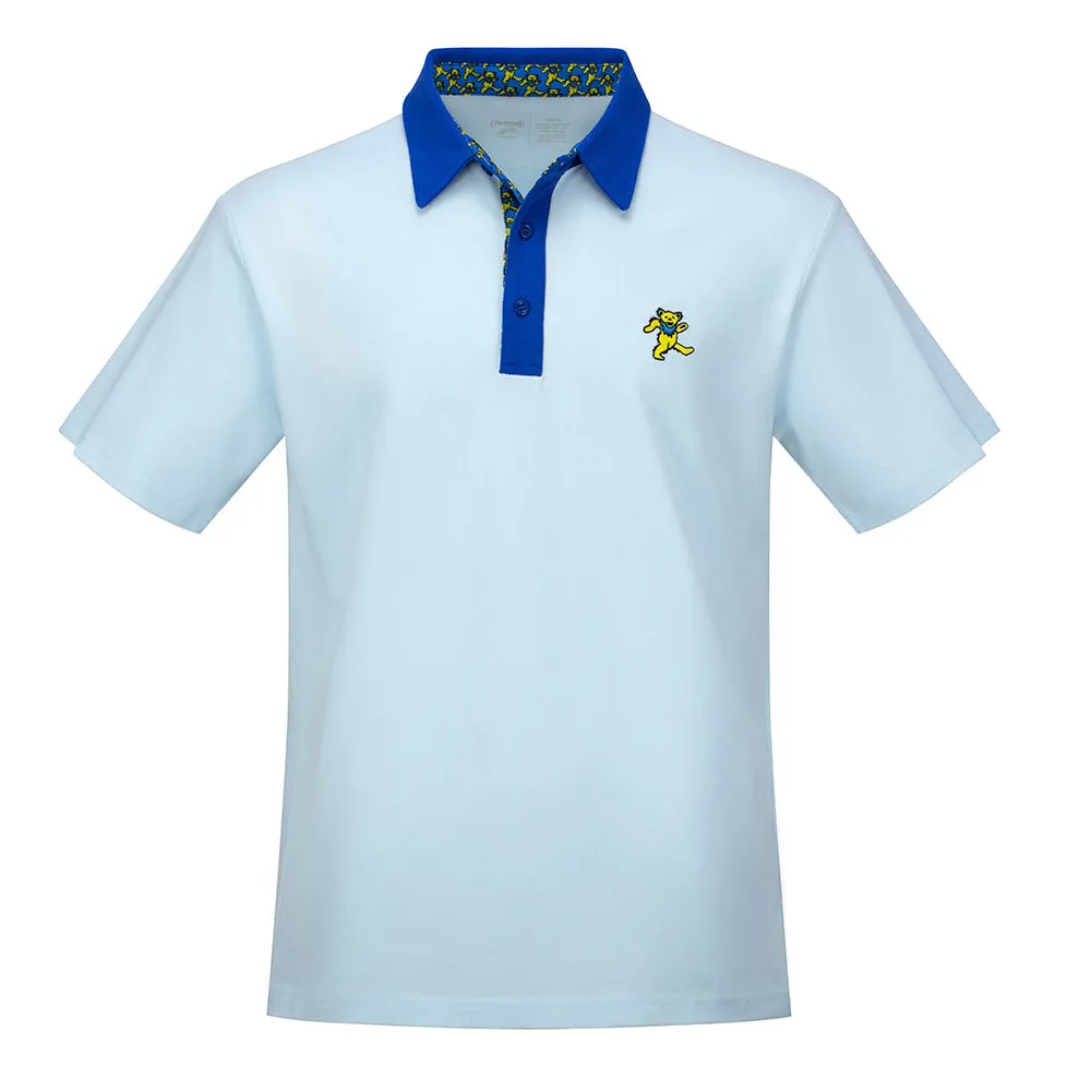 Grateful Dead | Pique Polo | Light Blue with Yellow Bear