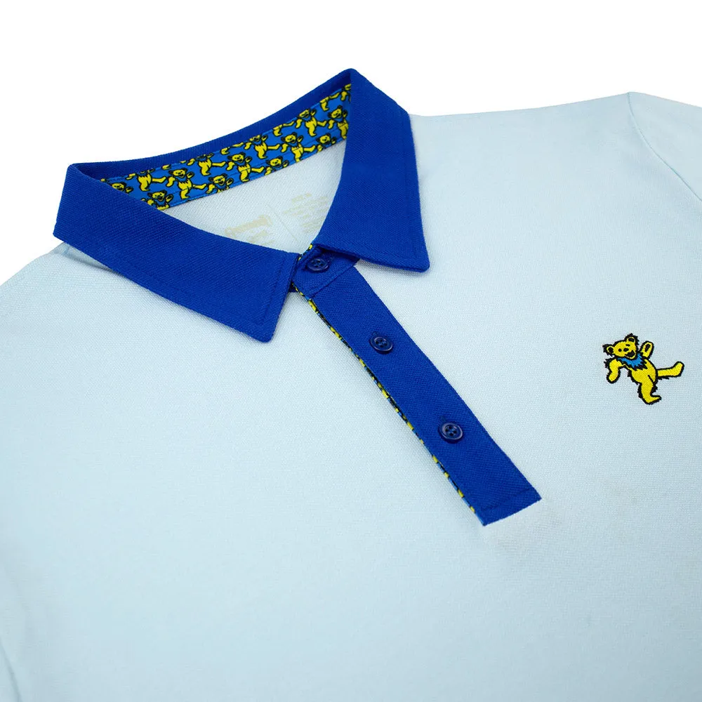 Grateful Dead | Pique Polo | Light Blue with Yellow Bear