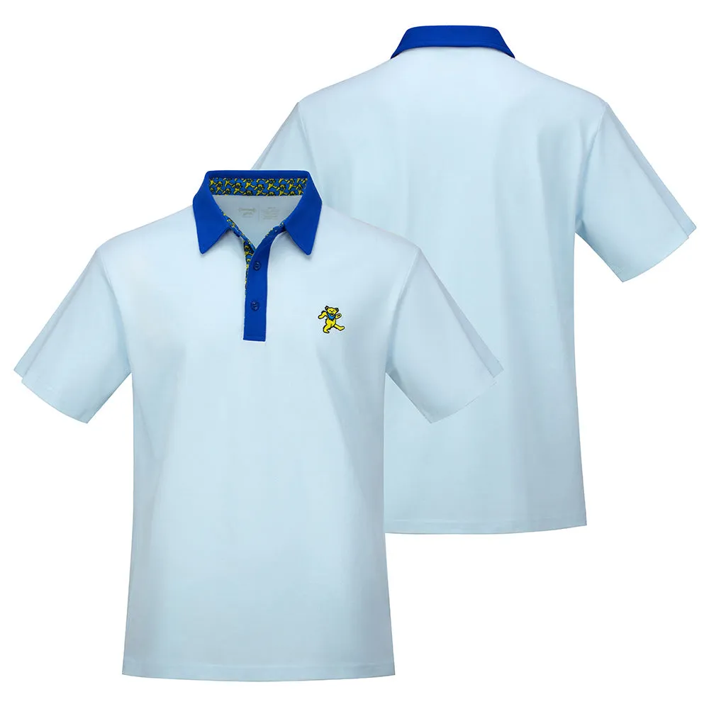 Grateful Dead | Pique Polo | Light Blue with Yellow Bear