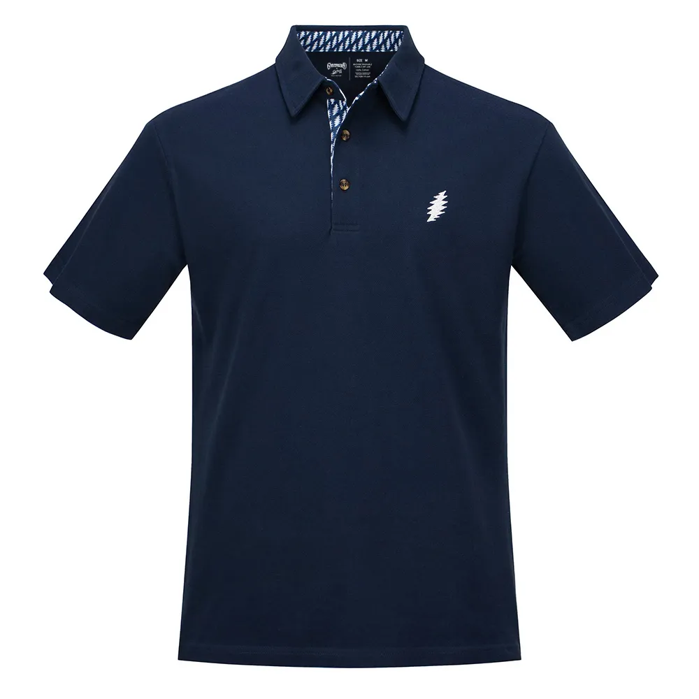 Grateful Dead | Pique Polo | Navy with Bolts