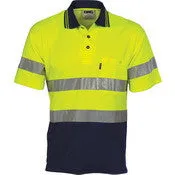 Hi Vis Two Tone Cotton Back Polos with Generic R.Tape - short sleeve