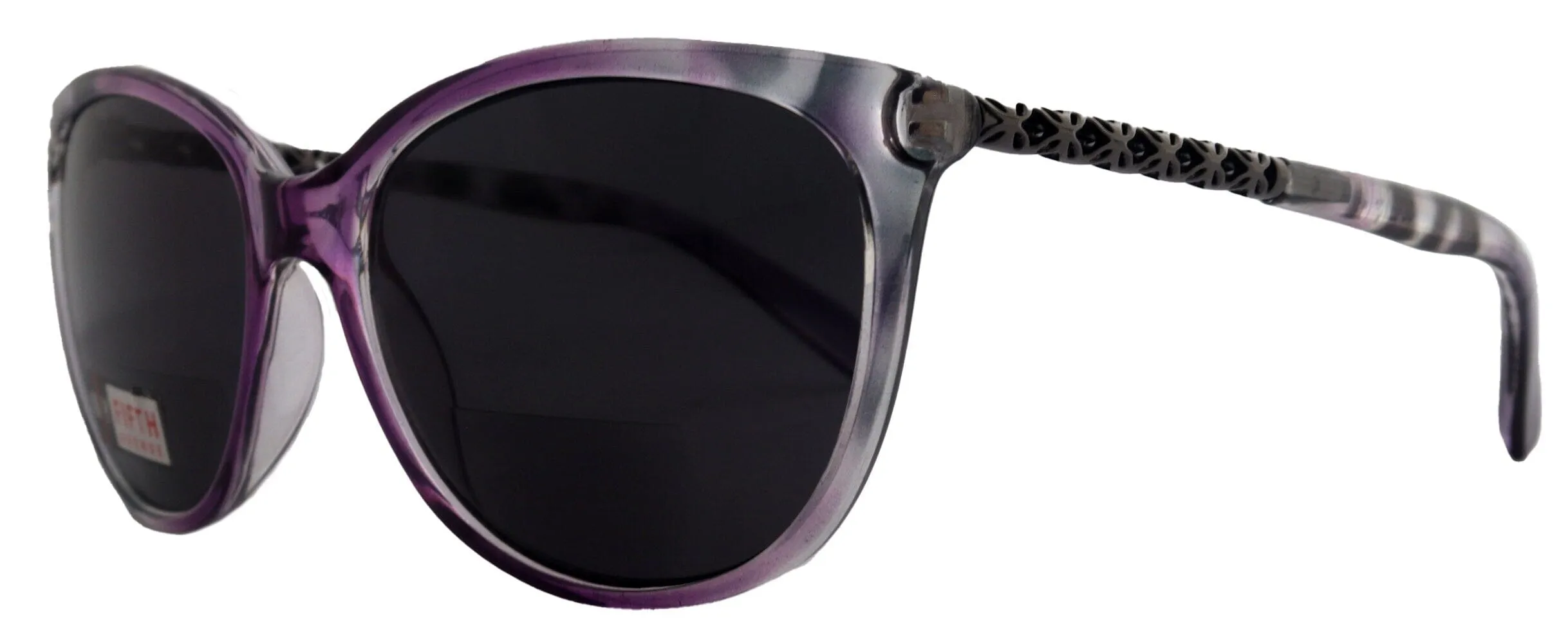 Iris, High-End Line Bifocal (Clear On Top) Reading Sunglasses for Women OR Non-Bifocal Readers Sunglasses (Purple W Grey) NY Fifth Avenue