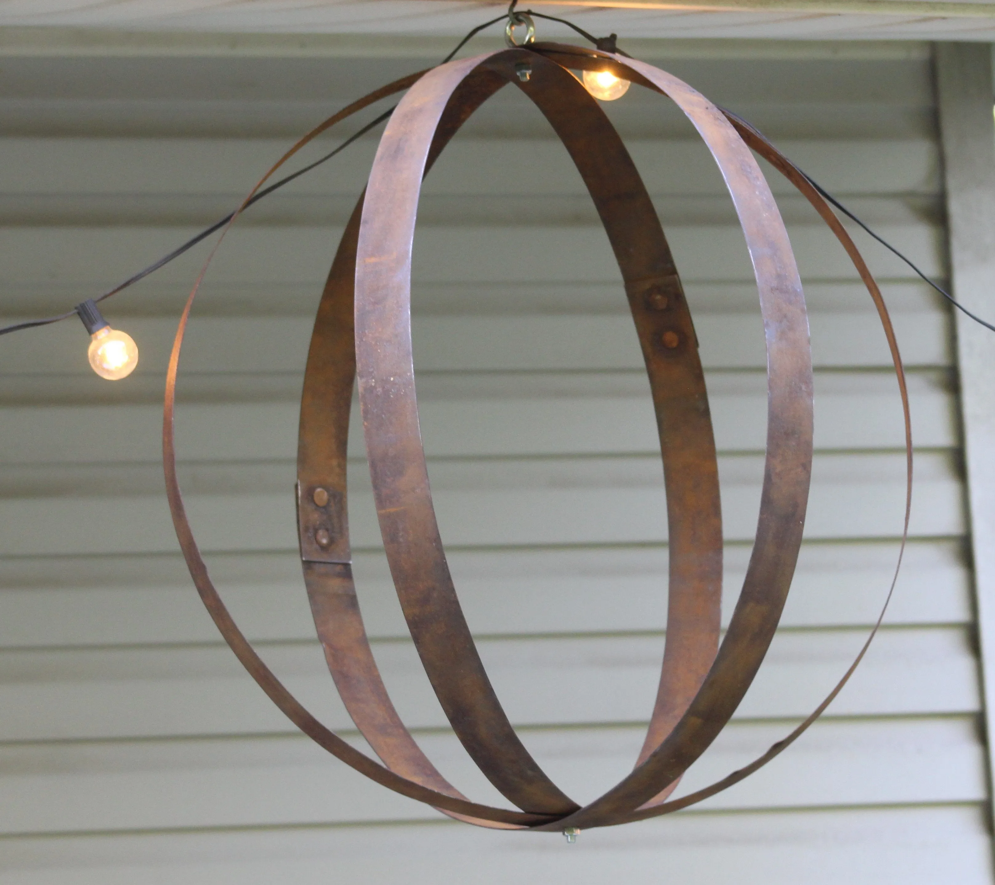 Large 3 Ring Flower Holder, Made With Reclaimed Whiskey Barrel Rings