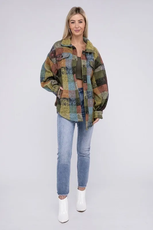 Lory Loose Fit Buttoned Down Check Shirt Jacket