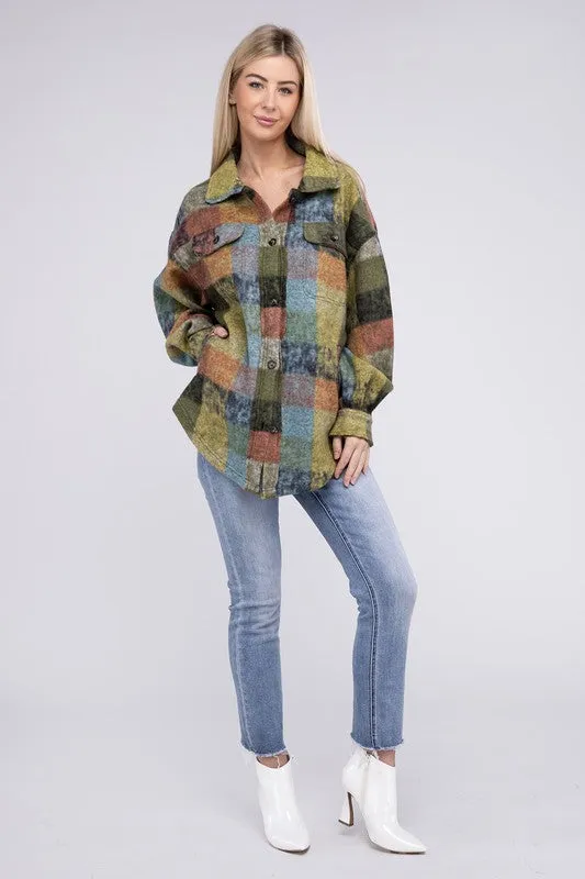 Lory Loose Fit Buttoned Down Check Shirt Jacket